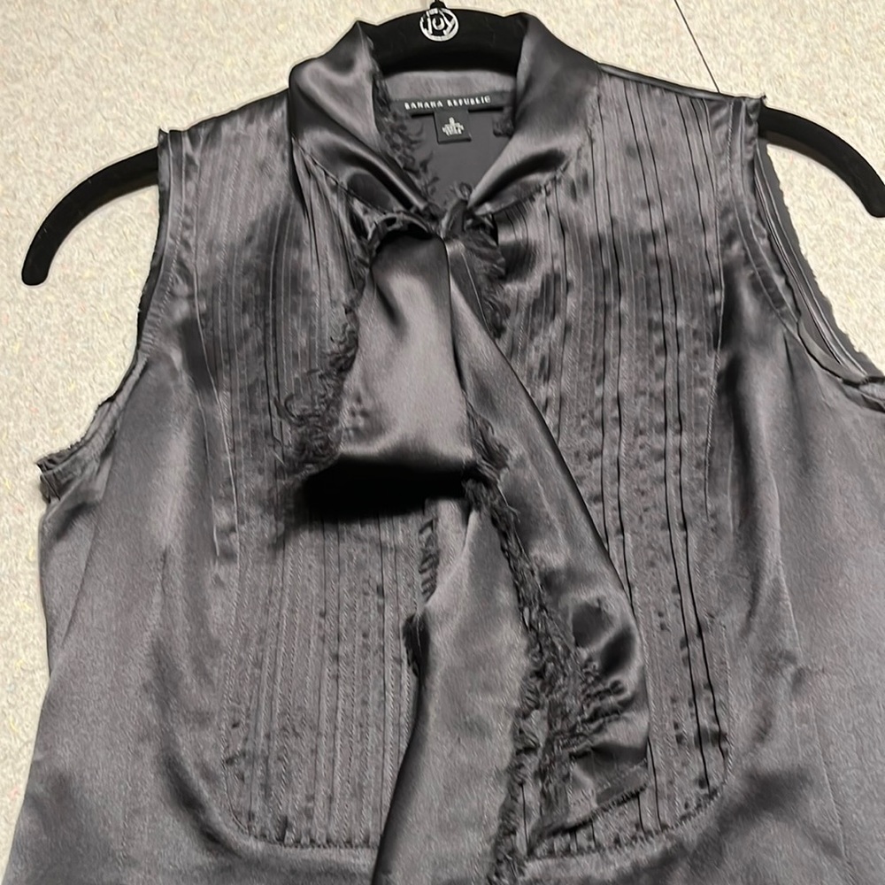 Silk tuxedo blouse